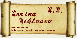 Marina Miklušev vizit kartica